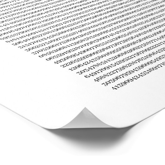 Die ersten 100.000 Ziffern von Pi Poster (Ecke)