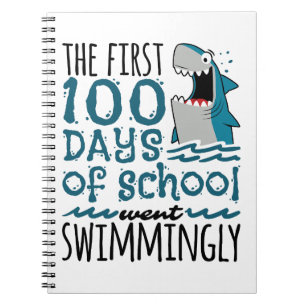Die ersten 100 Tage der Schule gingen schwimmend H Notizblock