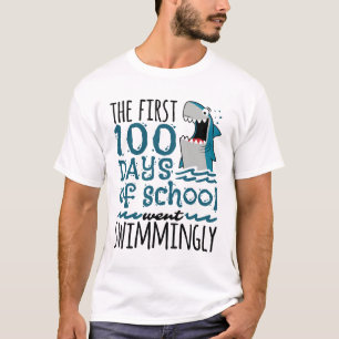 Die ersten 100 Tage der Schule gingen schwimmend H T-Shirt