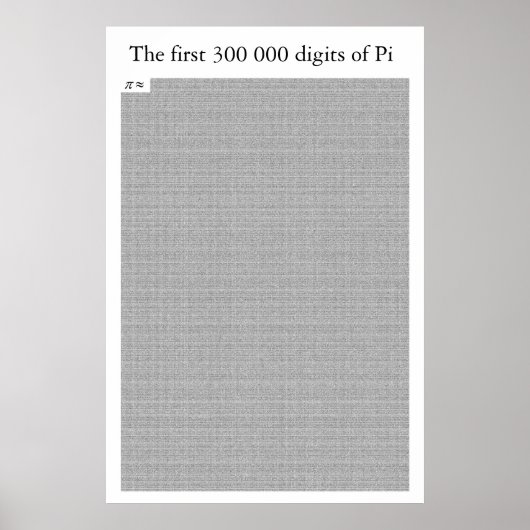 Die ersten 300 000 Ziffern von Pi Poster (Vorne)