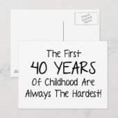 Die ersten 40 Jahre der Kindheit Postkarte (Vorne/Hinten)