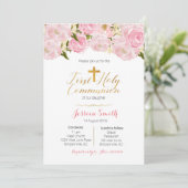 Die ersten Einladungen der heiligen Kommunion durc (Stehend Vorderseite)