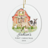 Die ersten Freunde des Babyweihs Keramik Ornament (Links)