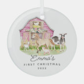 Die ersten Freunde des Babyweihs Ornament Aus Glas (Vorderseite)