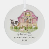 Die ersten Freunde des Babyweihs Ornament Aus Glas (Rückseite)