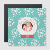 Die ersten Schneeglobe-Schneeflocken des Babys Aqu Magnetkarte (Vorne/Hinten)