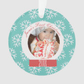 Die ersten Schneeglobe-Schneeflocken des Babys Aqu Ornament (Vorderseite)