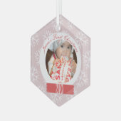 Die ersten Schneeglobe-Schneeflocken des Babys Pin Ornament Aus Glas (Vorderseite Links)