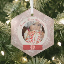 Die ersten Schneeglobe-Schneeflocken des Babys Pin Ornament Aus Glas