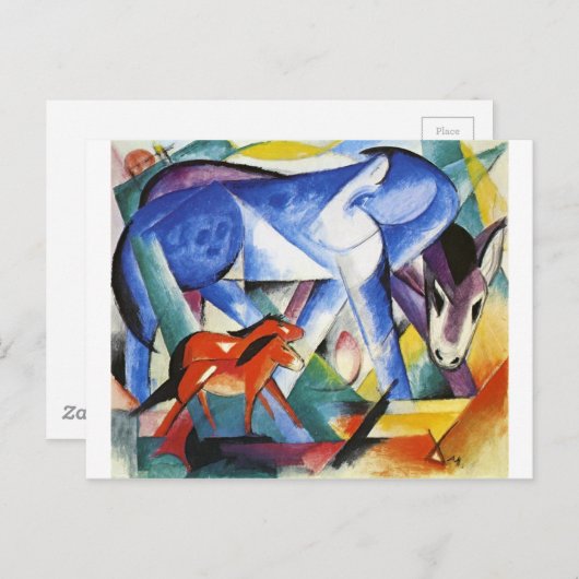 Die ersten Tiere von Franz Marc Postkarte (Vorne/Hinten)