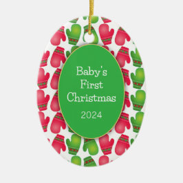 Die ersten Weihnachten des Babys, Niedliche Rot- u Keramikornament
