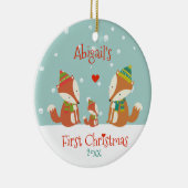 Die ersten Weihnachten des Babys - Niedliche Waldf Keramik Ornament (Rechts)