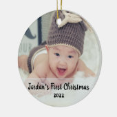 Die ersten Weihnachten des Kindes Keramik Ornament (Links)