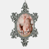 Die ersten Weihnachten des Kindes Schneeflocken Zinn-Ornament (Links)