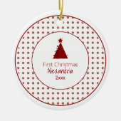 Die ersten Weihnachten des modernen Babys | Roter  Keramik Ornament (Vorne)