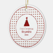 Die ersten Weihnachten des modernen Babys | Roter  Keramik Ornament (Links)