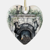 Die ersten Weihnachten zusammen Personalisiert Keramik Ornament (Rechts)