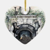 Die ersten Weihnachten zusammen Personalisiert Keramik Ornament (Vorne)