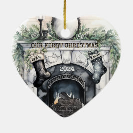 Die ersten Weihnachten zusammen Personalisiert Keramik Ornament