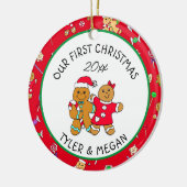 Die ersten Weihnachten zusammen Personalisiert Keramik Ornament (Links)