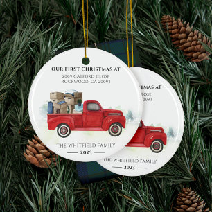 Die ersten Weihnachts-Neuzeit-Zuhause-Feiertage Keramik Ornament