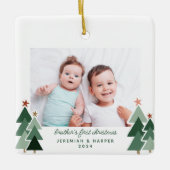 Die ersten Weihnachtsbäume des Bruders 2 Fotos Keramikornament (Vorderseite)