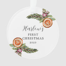 Die ersten Weihnachtsbotanicals des Babys