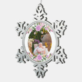 Die ersten Weihnachtsfeiern mit Blume Schneeflocken Zinn-Ornament (Rechts)