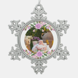 Die ersten Weihnachtsfeiern mit Blume Schneeflocken Zinn-Ornament