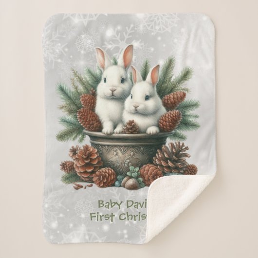 Die ersten Weihnachtsferien in einer Schüssel Sherpadecke (Vorderseite)