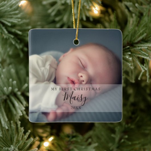 Die ersten Weihnachtsjubiläen des Babys Keramikornament (Baum)