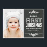Die ersten Weihnachtskarten des Babys - Kohle Einladung<br><div class="desc">Feiern Sie die Saison mit dieser modernen und stilvollen Urlaubskarte von Berry Berry Sweet. Besuchen Sie WWW.BERRYBERRYSWEET.COM für stilvollere Urlaubssammlungen. Auch in anderen Farben erhältlich.</div>