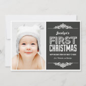 Die ersten Weihnachtskarten des Babys - Kohle Einladung (Vorderseite)