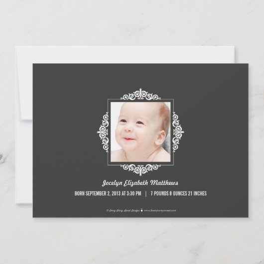 Die ersten Weihnachtskarten des Babys - Kohle Einladung (Rückseite)