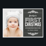 Die ersten Weihnachtskarten des Babys - Kohle Einladung<br><div class="desc">Feiern Sie die Saison mit dieser modernen und stilvollen Urlaubskarte von Berry Berry Sweet. Besuchen Sie WWW.BERRYBERRYSWEET.COM für stilvollere Urlaubssammlungen. Auch in anderen Farben erhältlich.</div>