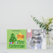 Die ersten Weihnachtskarten für Babys Feiertagskarte (Stehend Vorderseite)