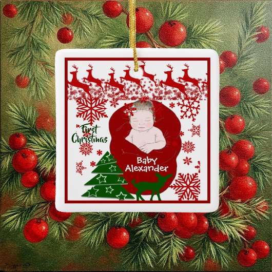 Die ersten Weihnachtslieder des Babys mit Schlafen Keramikornament