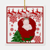 Die ersten Weihnachtslieder des Babys mit Schlafen Keramikornament (Rückseite)