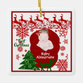 Die ersten Weihnachtslieder des Babys mit Schlafen Keramikornament (Vorderseite)