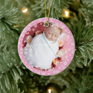 Die ersten Weihnachtslieder des zarten weißen Schn Keramik Ornament
