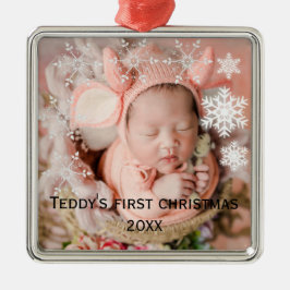 Die ersten Weihnachtsmärsche des Babys Ornament Aus Metall