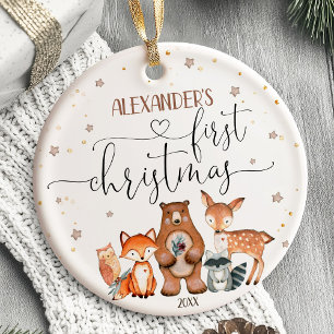 Die ersten Weihnachtsschmuck-Tiere des Babys Keramik Ornament