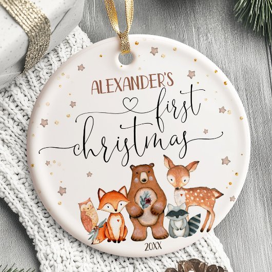 Die ersten Weihnachtsschmuck-Tiere des Babys Keramik Ornament