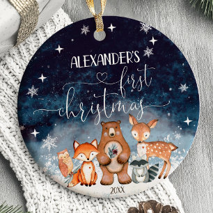 Die ersten Weihnachtsschmuck-Tiere des Babys Keramik Ornament