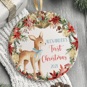Die ersten Weihnachtsschmuck-Tiere des Babys Keramik Ornament