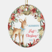 Die ersten Weihnachtsschmuck-Tiere des Babys Keramik Ornament (Links)