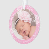 Die ersten Weihnachtsschneeflocken des Babys auf R Ornament (Vorderseite)