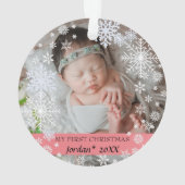 Die ersten Weihnachtsschneeflocken des Babys Ornament (Rückseite)