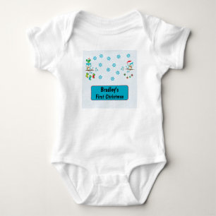 Die ersten Weihnachtsschneeflocken Personalisiert Baby Strampler