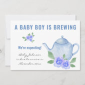 Die Erwartung, dass Foto Baby Boy eine Schwangersc Ankündigung (Vorderseite)